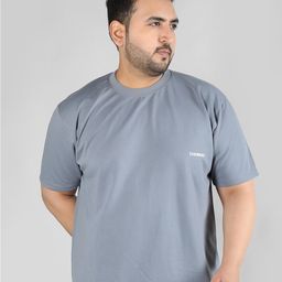 CHKOKKO Plus Size Round Neck Cotton Sports T-shirt-image-66