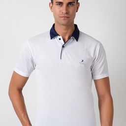 ARMISTO Men White Polo Collar Dri-FIT Training or Gym T-shirt-image-81