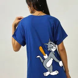Bewakoof Tom And Jerry Printed Round Neck Cotton Relaxed Fit T-shirt-image-33