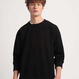 THE BEAR HOUSE Round Neck Relaxed Fit Drop Shoulder Sleeves Sweatshirt-image-72