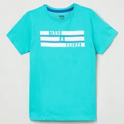 max Boys Green Typography Printed Pure Cotton T-shirt-picture-17