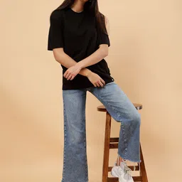 PockMAN Round Neck Drop Shoulder Cotton Oversized T shirt-picture-28