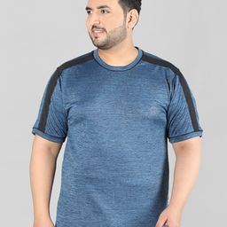 CHKOKKO Plus Size Round Neck Sports T-shirt-image-78