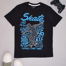 Pantaloons Junior Boys Typography Printed Round Neck Cotton T-shirt-image-16