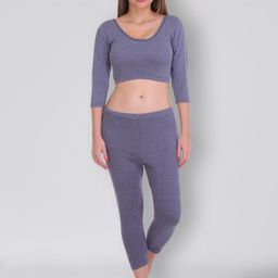 SELFCARE Round Neck Ribbed Thermal Set-image-97