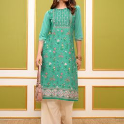 KETCH Floral Printed Round Neck Straight Kurta-picture-17