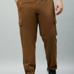STUDIO NEXX Men Plus Size Relaxed Straight Leg Straight Fit Cotton Cargos Trousers-picture-32