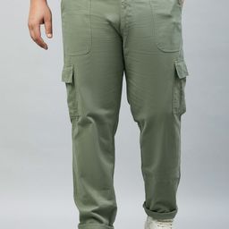 STUDIO NEXX Men Plus Size Relaxed Straight Leg Straight Fit Cotton Cargos Trousers-picture-25