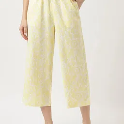 Marks & Spencer Women Ethnic Motifs Printed High-Rise Cropped Culottes Trousers-picture-55