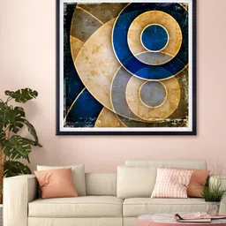 999Store Beige & Blue Circle Abstract Canvas Wall Art-image-102
