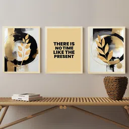 Art Street Beige & Black 3 Pieces Modern Boho Motivational Quotes Painting Wall Art-image-94