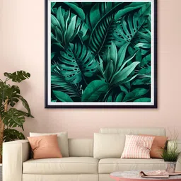 999Store Green & Black Leaves Printed Canvas Wall Art-image-50