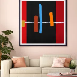 999Store Black & Red Abstract Printed Canvas Wall Art-20