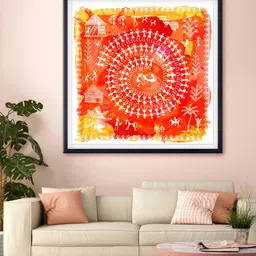 999Store Red & Yellow Ancient Cultural Printed Canvas Wall Art-image-49
