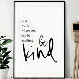 THE HANDMADE FLAIR Black & White Positive Statements Quotations Framed Wall Art-47