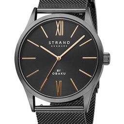 STRAND BY OBAKU Men Black Brass Dial & Black Straps Analogue Watch - S720GXBBMB-image-16