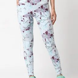 SOIE Women High Waist Ankle Length Quick Dry Printed Sports Leggings With Side Pockets-image-75