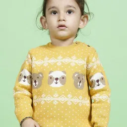 Greendeer Kids Enchanting Bear Jacquard Pure Cotton Pullover-37