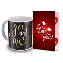 ME & YOU Red & White 2 Pieces Printed Home Gift Set-image-71