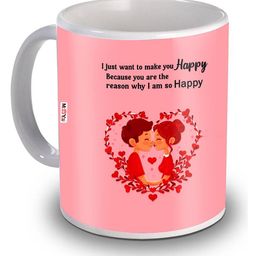 ME & YOU Pink & White Dishwasher and Microwave Safe Printed Ceramic Glossy Mug 320 ML-image-20
