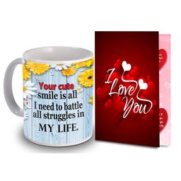 ME & YOU Red & White 2 Pcs Printed Home Gift Set-image-102
