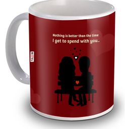 ME & YOU Maroon Floral Printed Ceramic Glossy Mug-image-61