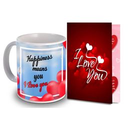 ME & YOU Blue & Red 2 Pieces Printed Ceramic Mug With Greeting Card Valentine Gift Set-image-52