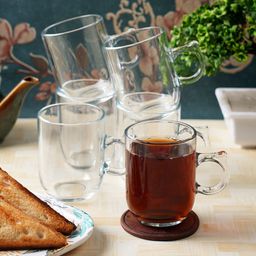 ceradeco Transparent 6 Pieces Dishwasher and Microwave Safe Glasses Mugs 200 ml-52