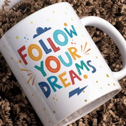 Home Decor Expert White & White Typography Printed Ceramic Glossy Mug 300 ml-39