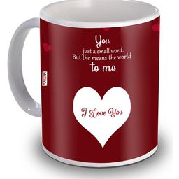 ME & YOU Maroon Floral Printed Ceramic Glossy Mug-image-97