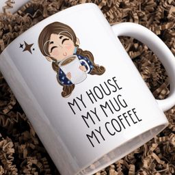 Home Decor Expert White & Black Printed Ceramic Glossy Mug 300 ml-22