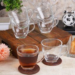 ceradeco Transparent 6 Pieces Solid Glass Transparent Cups-32