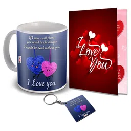 ME & YOU Blue & Red 3 Pieces I Love You Printed Valentine Home Gift Set-image-84