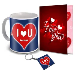 ME & YOU Blue & Red 3 Pieces I Love You Printed Valentine Home Gift Set-image-85