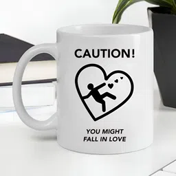 Giftii White & Black Typography Printed Ceramic Mugs 300ml-40