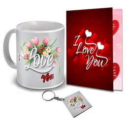 ME & YOU Grey & Red 3 Pieces Printed Valentines Day Gift Set-16