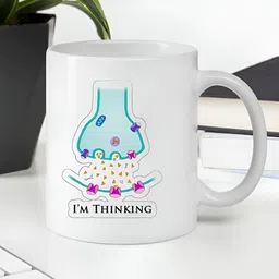 Giftii White & Blue Typography Printed Ceramic Mug 300ml-image-91