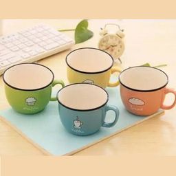 BonZeaL Set of 4 Hand Painted Ceramic Matte Mugs-26