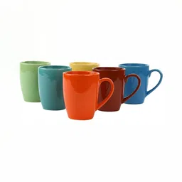 Love Unlimited Orange & Yellow 6 Pieces Ceramic Mugs 300 ml Each-38
