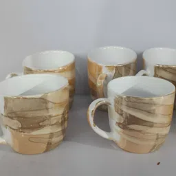 Love Unlimited Brown 6 Pcs Printed Glossy Cups 140 ML-36