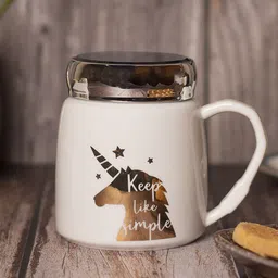 MARKET99 White Printed Ceramic Matte Mug 420ml-image-21