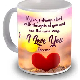 ME & YOU Yellow Printed Ceramic Glossy Core Cup-14