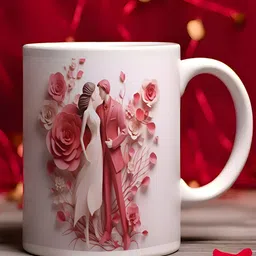 Phirki Studio Valentine Day Printed Ceramic Mug Gift Set-46