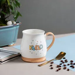 JCPL White 2 Pieces Ceramic Glossy Mugs 350 ml Each-45