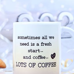 fnp White & Black Typography Printed Ceramic Glossy Mug 325ml-21
