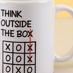fnp White & Black Typography Printed Ceramic Glossy Mug 325ml-18