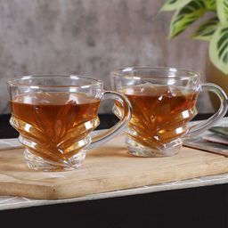 ceradeco Transparent Solid Glass Transparent Cups Set of Cups and Mugs-2
