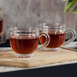 ceradeco Transparent Solid Glass Transparent Cups Set of Cups and Mugs-32