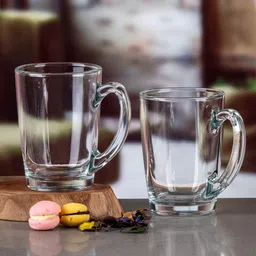 GOODHOMES Set Of 6 Transparent Solid Glass Transparent Coffee Mugs-22
