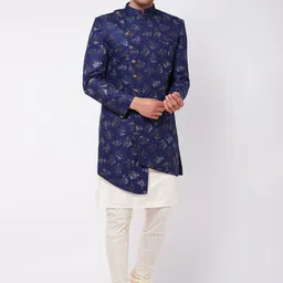 VASTRAMAY Men Printed Angrakha Style Sherwani Set-picture-2